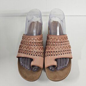 Baretraps Sandals Pink Slide Woven Boho Festival Casual Beach Comfy 7.5